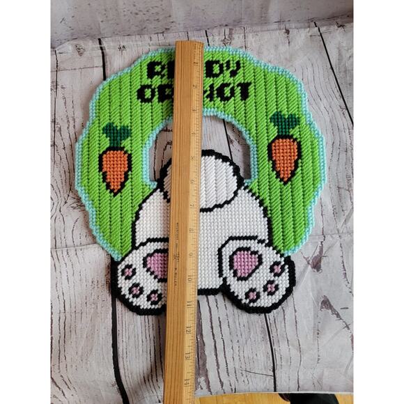 Easter Bunny Spring Wreath Plastic Canvas Wall/door Decor - Picture 5 of 8